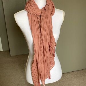 Blush Tassel trimmed light weight scarf